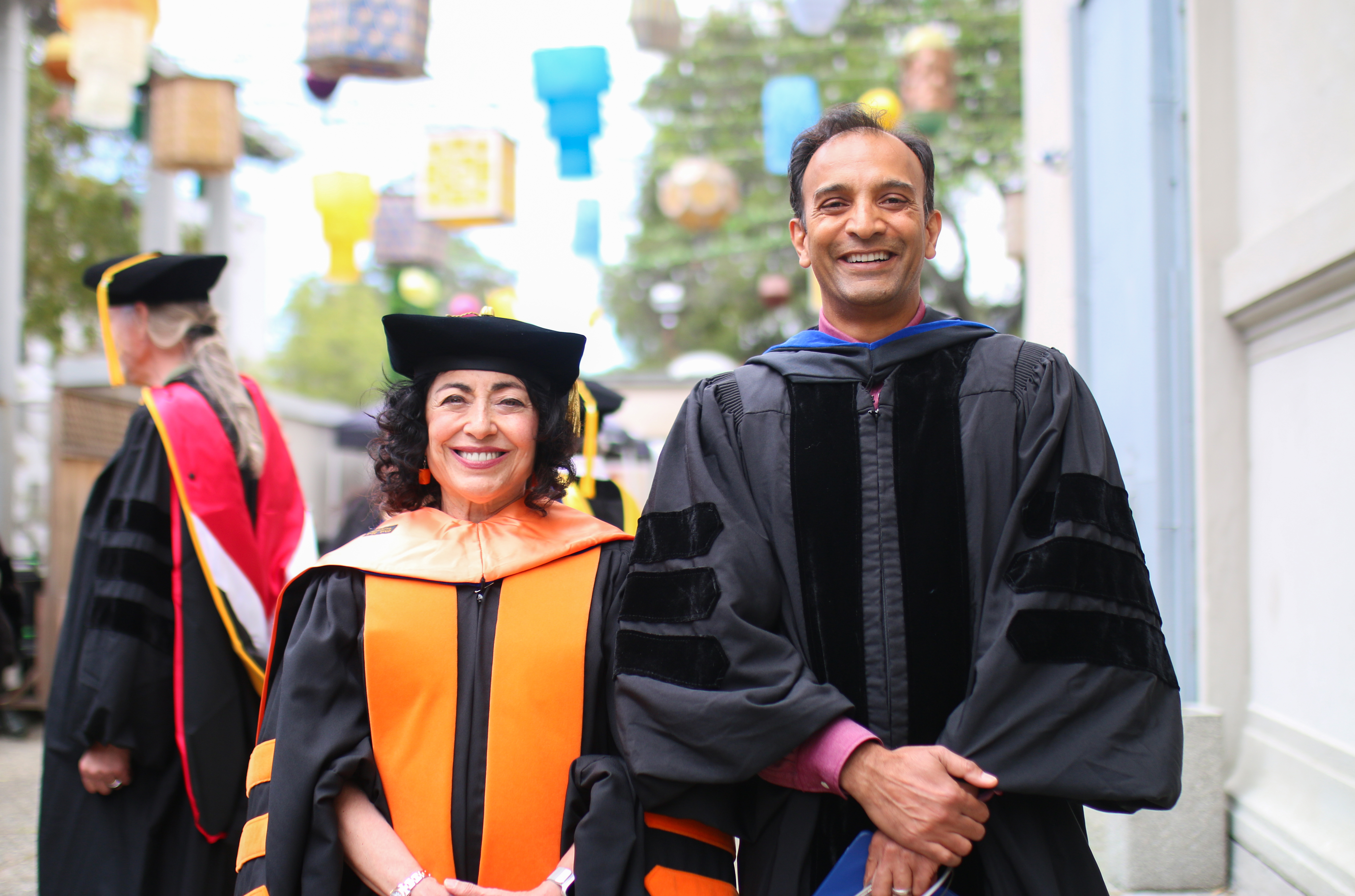 Jennifer Chayes, dean of UC Berkeley's College of Computing, Data Science, and Society, and DJ Patil, the college's dean's senior fellow, spoke at the college commencements.