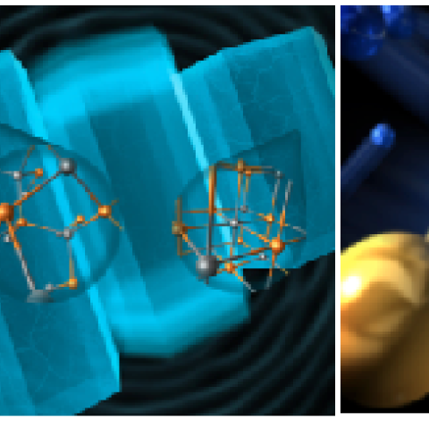 Rendered images of three different phases demonstrating materials research