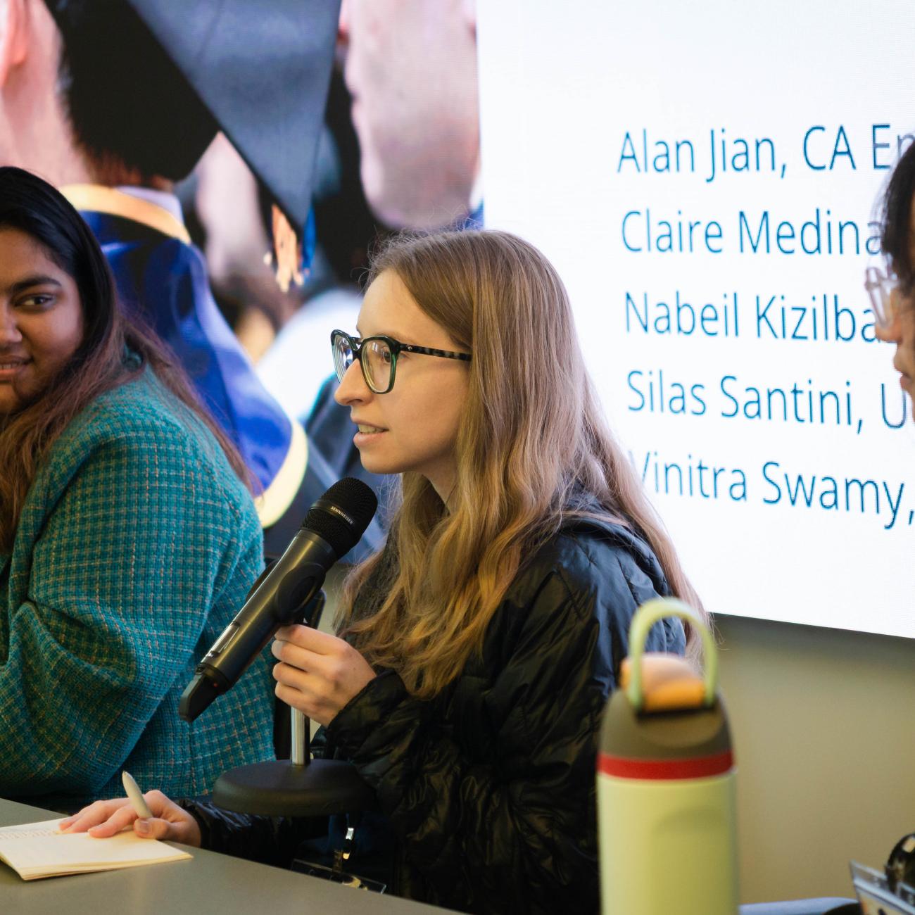 Silas Santini (B.A. '22) speaks on a career panel at the National Workshop on Data Science Education 