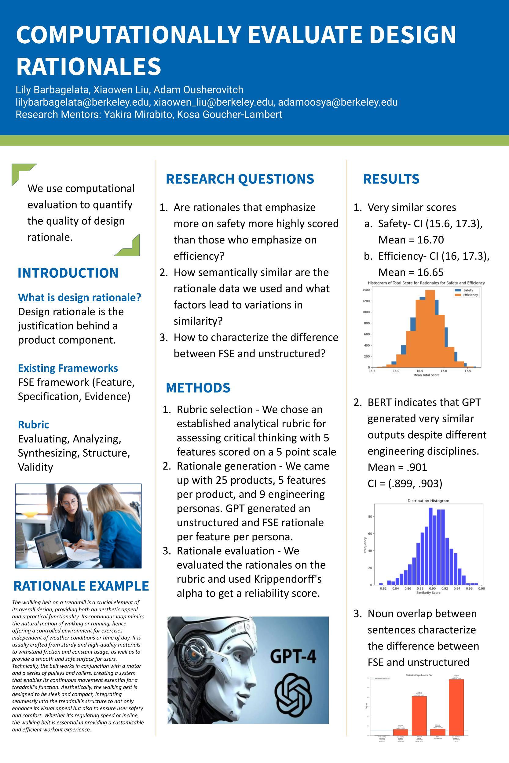 Computationally evaluating design rationale - Spring 2023 Discovery Project