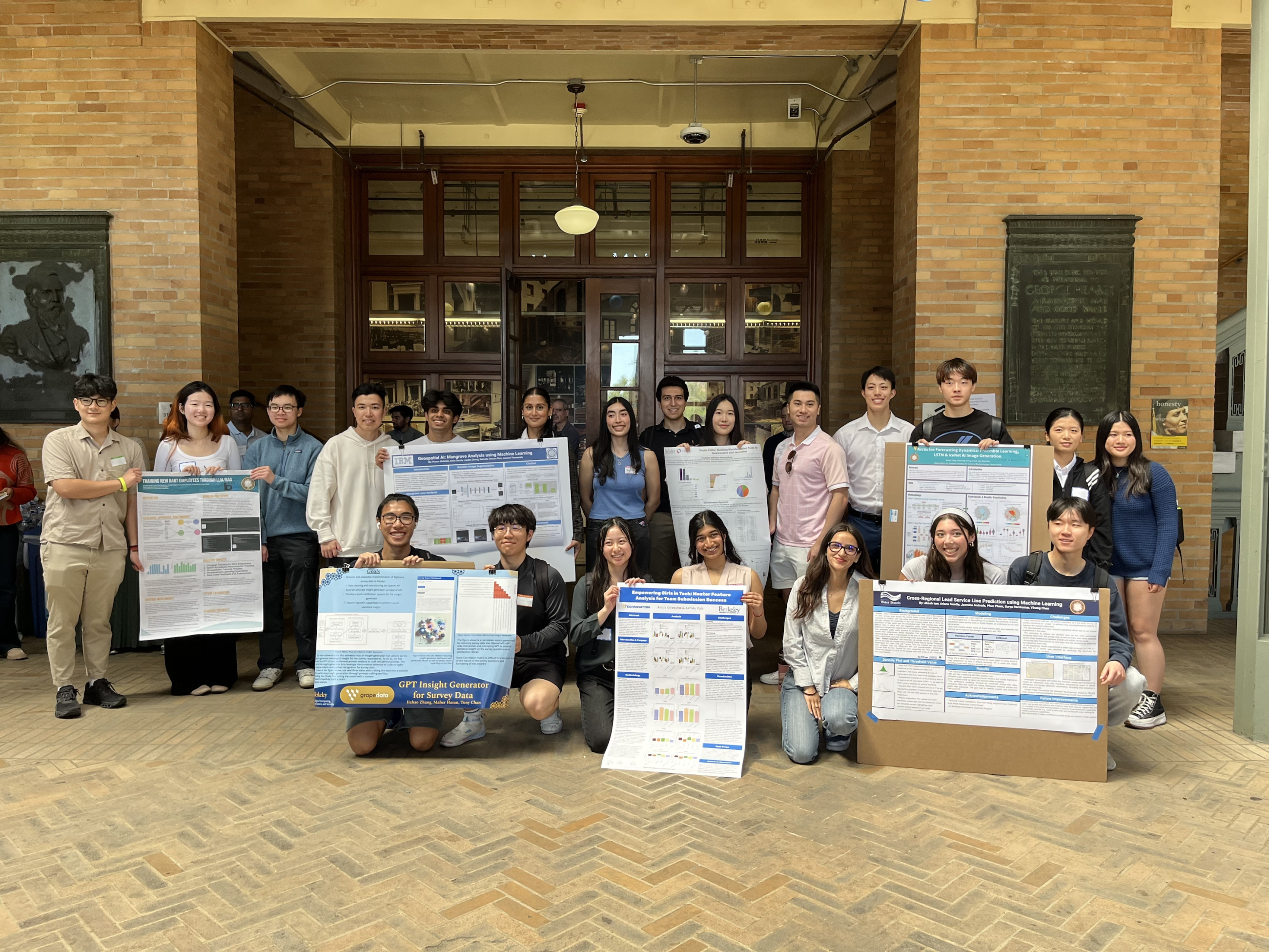 2024 Data Science Discovery Program award winners pose in a group holding their posters
