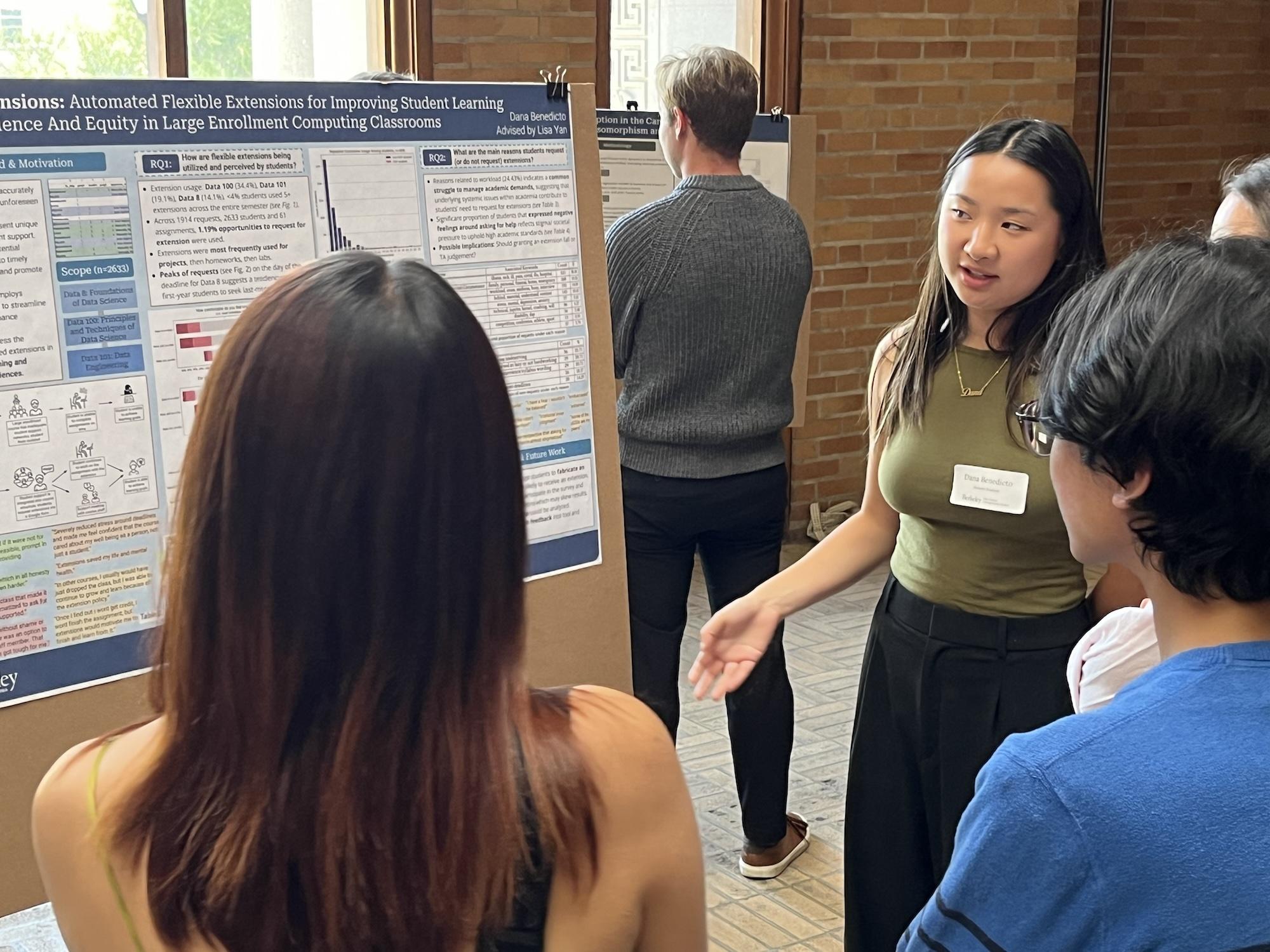 Student presents research via posterboard at 2024 Honors Symposium