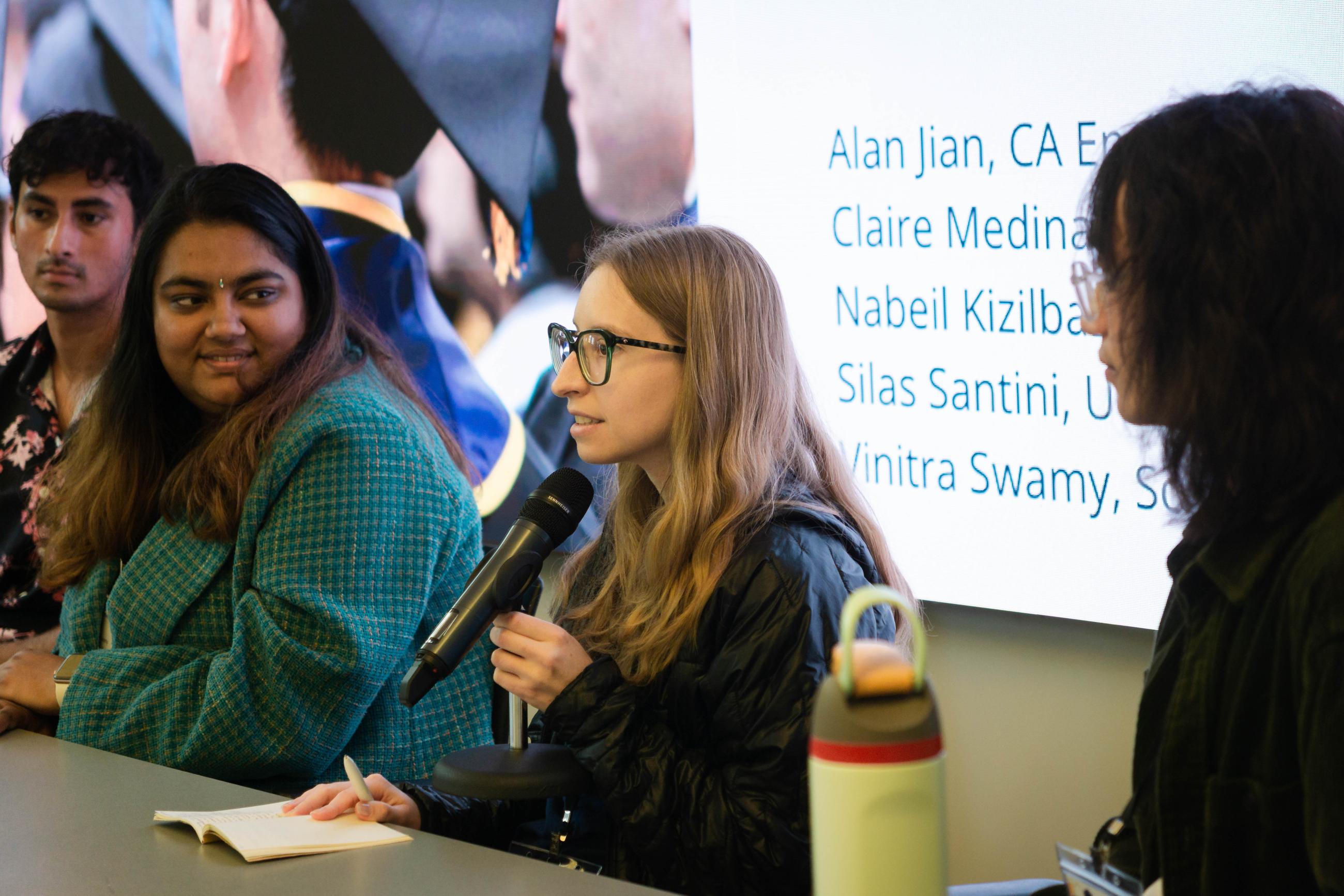 Silas Santini (B.A. '22) speaks on a career panel at the National Workshop on Data Science Education 