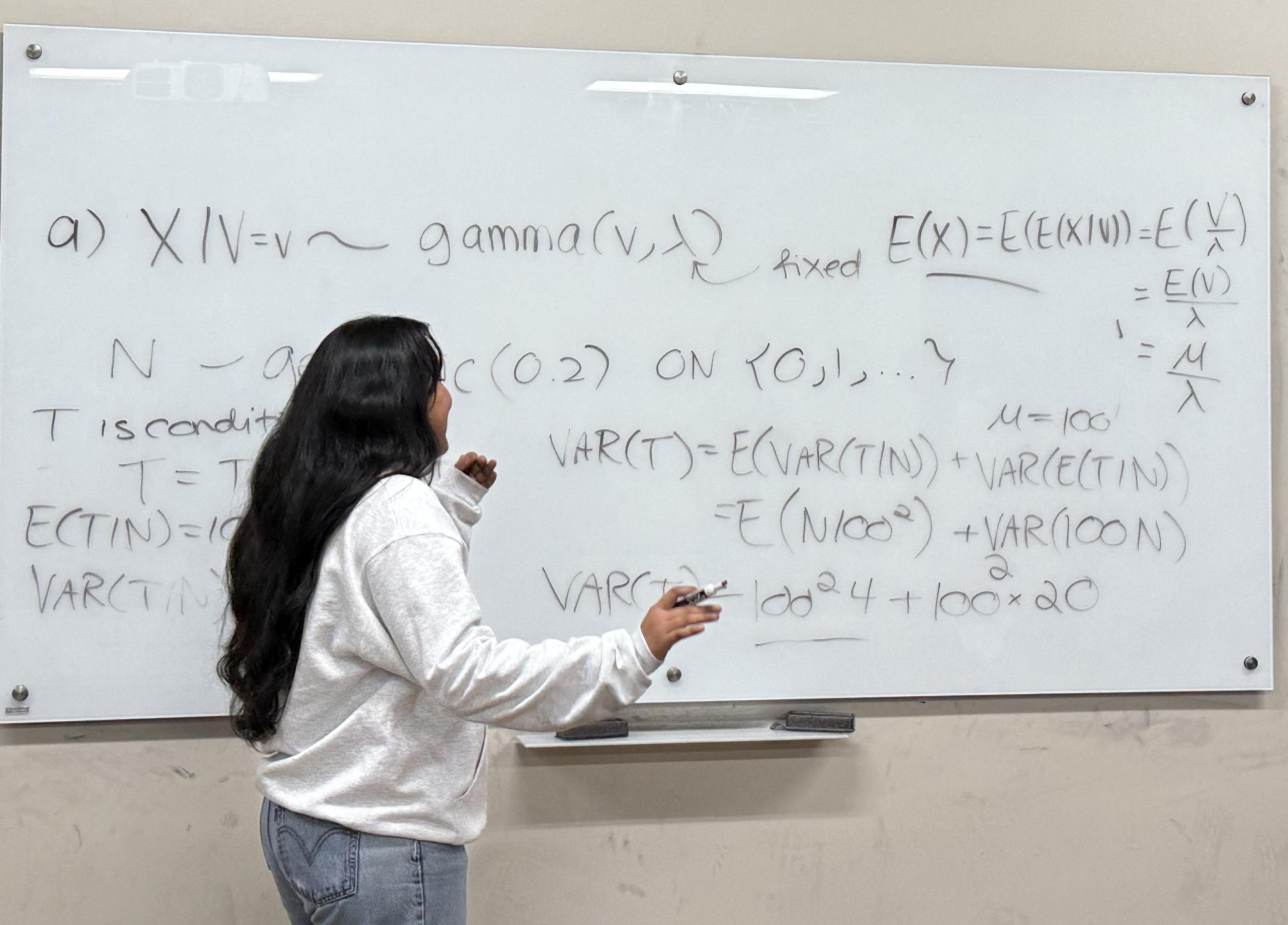Undergraduate student, Fatima Gonzalez, teaching a course section