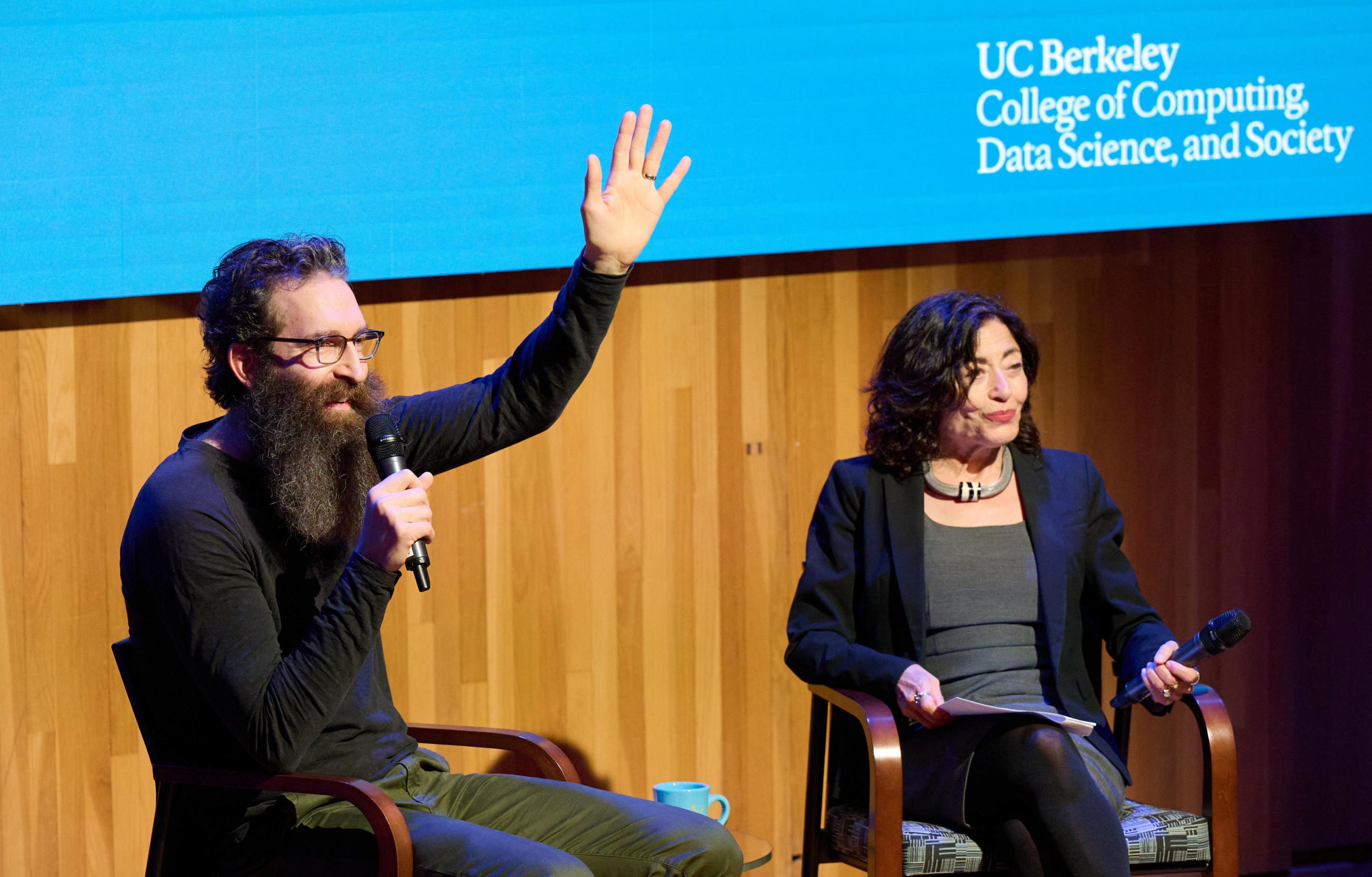 Andy Konwinski and Jennifer Chayes speak at Berkeley Homecoming on shaping the future of AI.