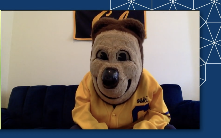 Oski in 2021 online commencement 